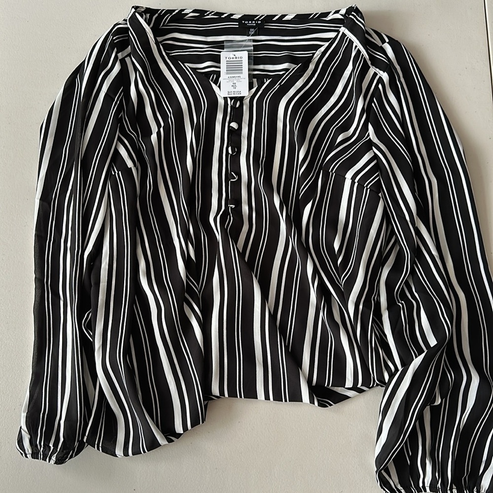 NWT Torrid Harper Challis Long Sleeve Blouses 00X - Picture 2 of 7